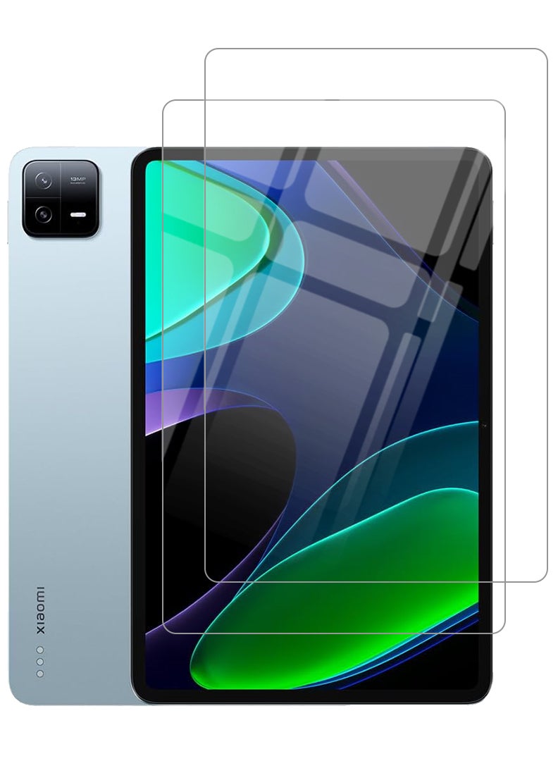 ثيودور واقي شاشة مكون من قطعتين لجهاز Xiaomi Pad 6/ 6 Pro 2023 9H من الزجاج المقسى، خالٍ من الفقاعات وسهل التركيب، تغطية كاملة وحافظة مضادة للخدش - شفاف - Image 1